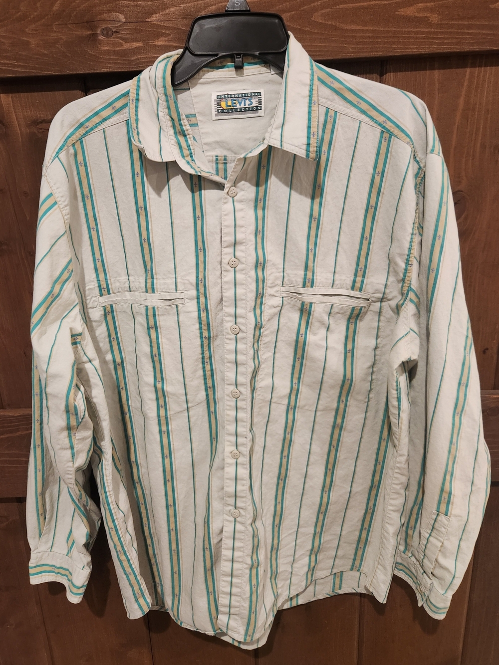 VTG 90s Levi’s International Collection Striped Button Up Shirt Large
